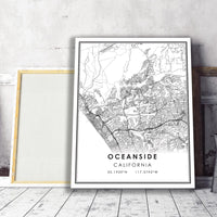 Oceanside, California Modern Map Print 