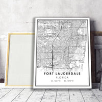 Fort Lauderdale, Florida Modern Map Print 