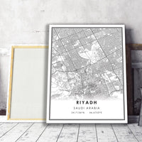 
              Riyadh, Saudi Arabia Modern Style Map Print 
            