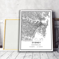 
              Sydney, Australia Modern Style Map Print 
            