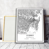 Sydney, Australia Modern Style Map Print 