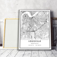 
              Louisville, Kentucky Modern Map Print 
            