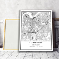 Louisville, Kentucky Modern Map Print 