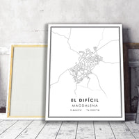 
              El Dificil, Magdalena Modern Style Map Print
            