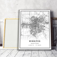 
              Winnipeg, Manitoba Modern Style Map Print
            