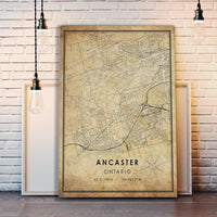 
              Ancaster, Ontario Vintage Style Map Print 
            