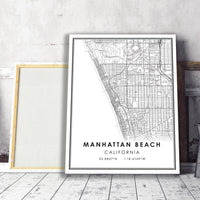
              Manhattan Beach, California Modern Map Print 
            