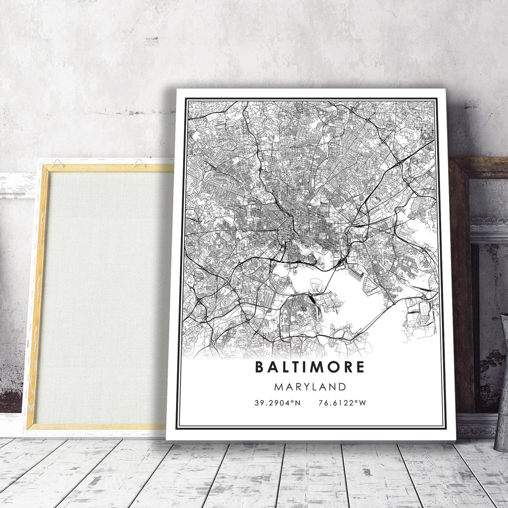 Baltimore, Maryland Modern Map Print 