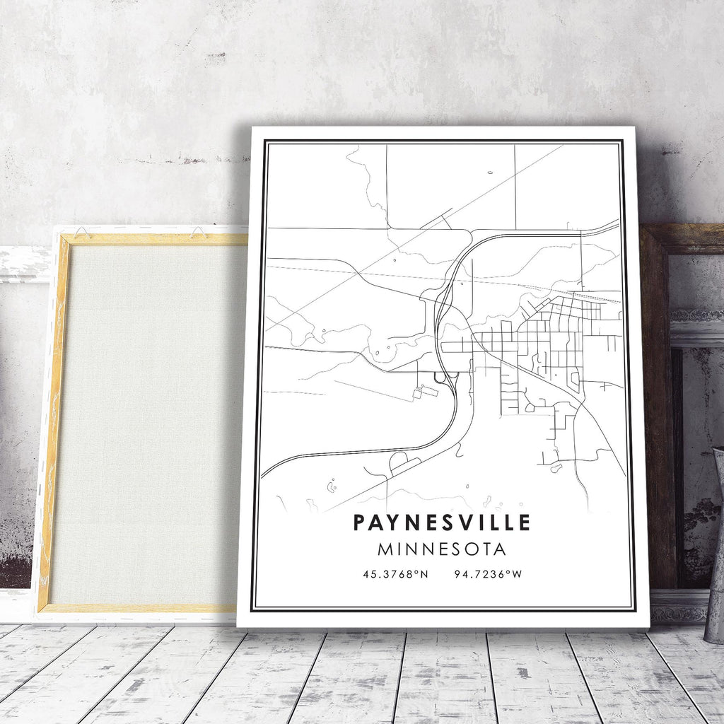 Paynesville, Minnesota Modern Map Print 