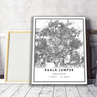 
              Kuala Lumpur, Malaysia Modern Style Map Print
            