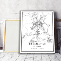 
              Constatine, Argeria Modern Style Map Print 
            