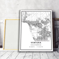 Ventura, California Modern Map Print 