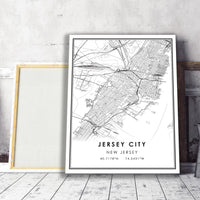 
              Jersey City, New Jersey Modern Map Print
            