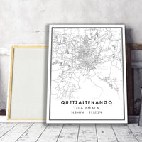 
              Quetzaltenango, Guatemala Modern Style Map Print 
            