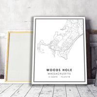 Woods Hole, Massachusetts Modern Map Print