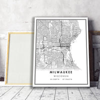 
              Milwaukee, Wisconsin Modern Map Print
            