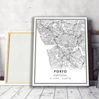 
              Porto, Portugal Modern Style Map Print 
            