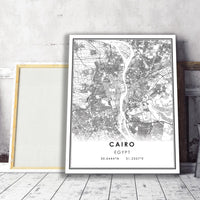 
              Cairo, Egypt Modern Style Map Print 
            