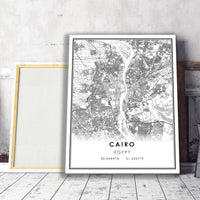 Cairo, Egypt Modern Style Map Print 