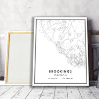 
              Brookings, Oregon Modern Map Print 
            
