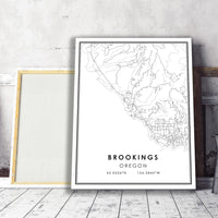 Brookings, Oregon Modern Map Print 