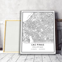 
              Las Pinas, Philippines Modern Style Map Print 
            