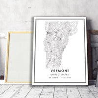 
              Vermont, United States Modern Style Map Print 
            