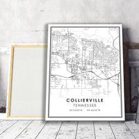 
              Collierville, Tennessee Modern Map Print 
            