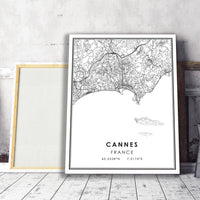 
              Cannes, France Modern Style Map Print
            