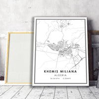 
              Khemis Miliana, Algeria Modern Style Map Print 
            