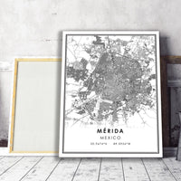 
              Merida, Mexico Modern Style Map Print 
            