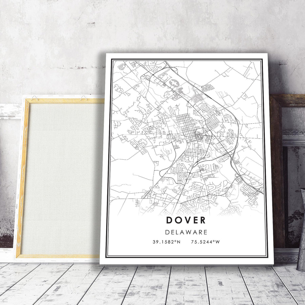 Dover, Delaware Modern Map Print 