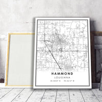 
              Hammond, Louisiana Modern Map Print 
            