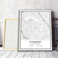 
              Piedmont, California Modern Map Print 
            