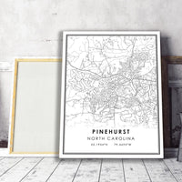 Pinehurst, North Carolina Modern Map Print