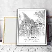 
              Tacoma, Washington State Modern Map Print 
            