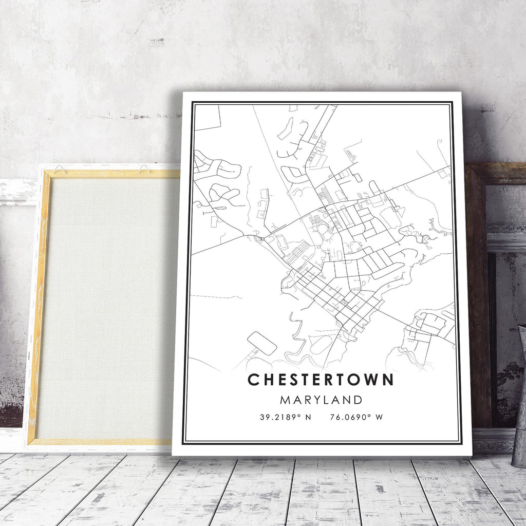 Chestertown, Maryland Modern Map Print 