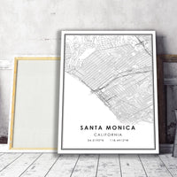 
              Santa Monica, California Modern Map Print
            
