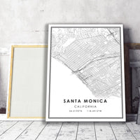 Santa Monica, California Modern Map Print