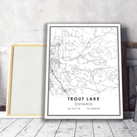 Trout Lake, Ontario Modern Style Map Print 