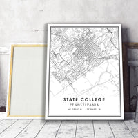 
              State College, Pennsylvania Modern Map Print 
            