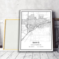 
              Davis, California Modern Map Print
            