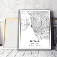
              Buffalo, New York Modern Map Print 
            