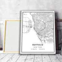 Buffalo, New York Modern Map Print 