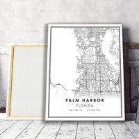 Palm Harbor, Florida Modern Map Print 