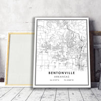 
              Bentonville,  Arkansas Modern Map Print 
            