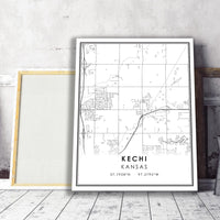 
              Kechi, Kansas Modern Map Print 
            