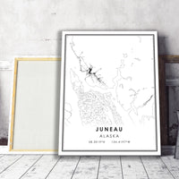 
              Juneau, Alaska Modern Map Print 
            