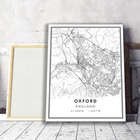 
              Oxford, England Modern Style Map Print 
            