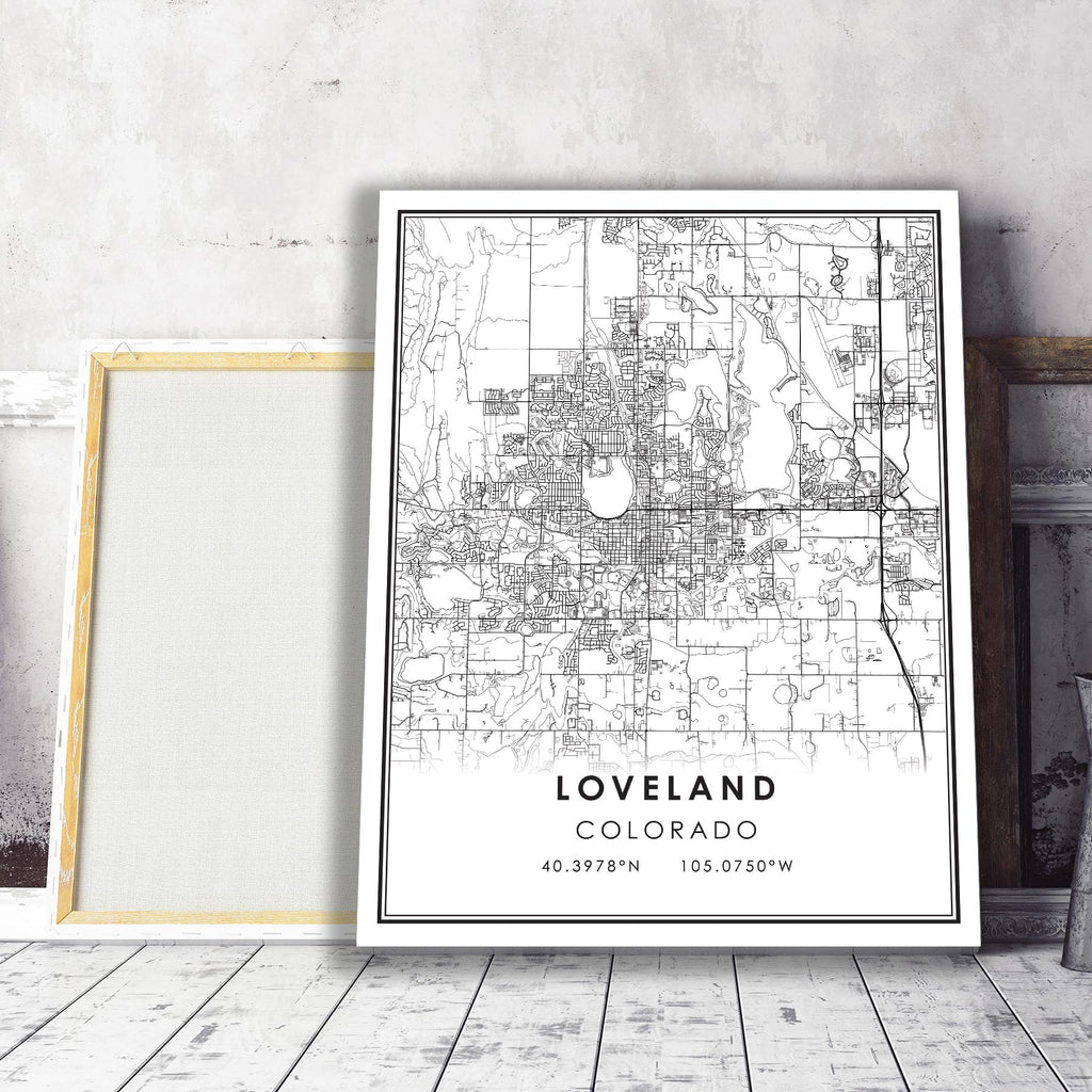 Loveland, Colorado Modern Map Print 